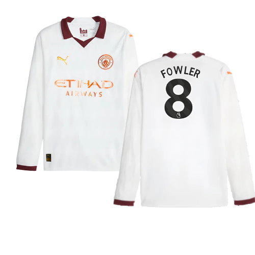 2023-2024 Man City Long Sleeve Away Shirt (Fowler 8)
