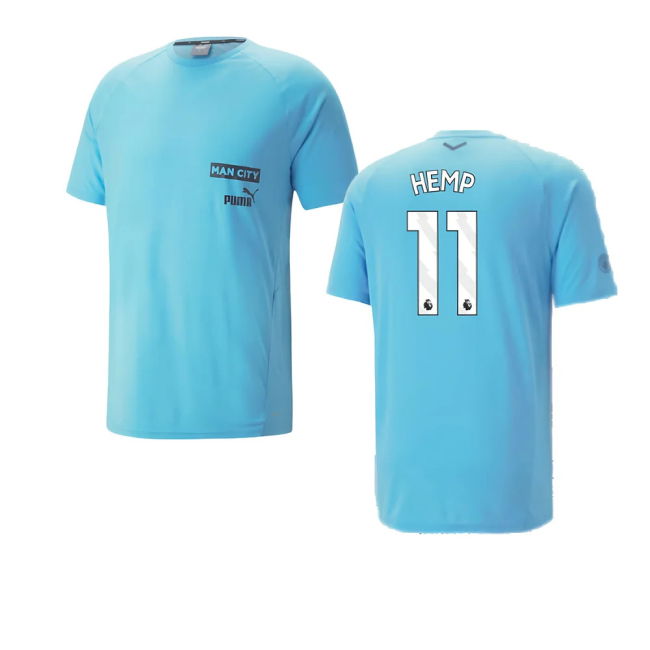 2023-2024 Man City Casuals Tee (Blue Wash) - Kids (Hemp 11)