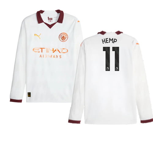2023-2024 Man City Long Sleeve Away Shirt (Hemp 11)