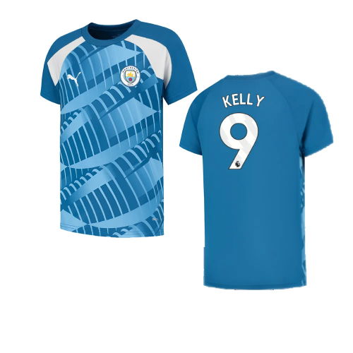 2023-2024 Man City Pre-Match Jersey (Lake Blue) - Kids (Kelly 9)
