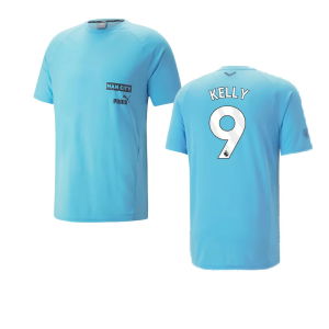 2023-2024 Man City Casuals Tee (Blue Wash) - Kids (Kelly 9)