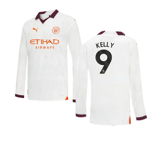 2023-2024 Man City Long Sleeve Away Shirt (Kids) (Kelly 9)