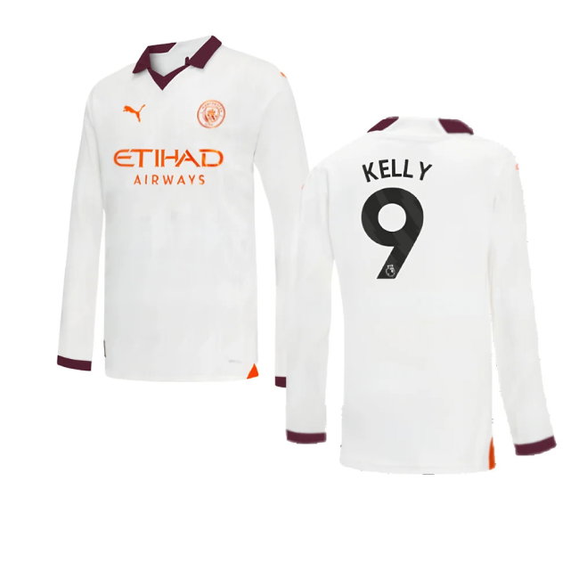 2023-2024 Man City Long Sleeve Away Shirt (Kids) (Kelly 9)