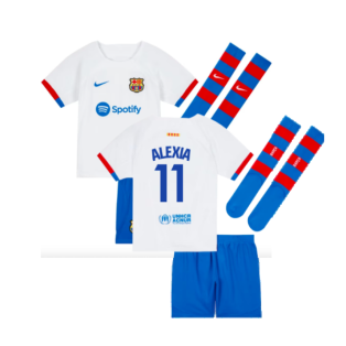 2023-2024 Barcelona Away Little Boys Mini Kit (Alexia 11)