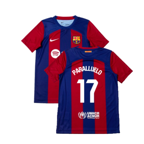 2023-2024 Barcelona Home Shirt (Kids) (Paralluelo 17)