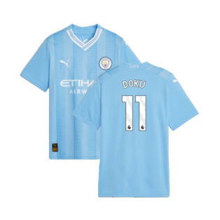 2023-2024 Man City Home Shirt (Kids) (Doku 11)