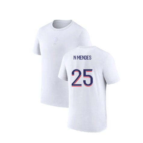 2023-2024 PSG Premium Essentials T-shirt (White) (N Mendes 25)