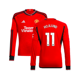 2023-2024 Man Utd Home Long Sleeve Shirt (Kids) (Hojlund 11)