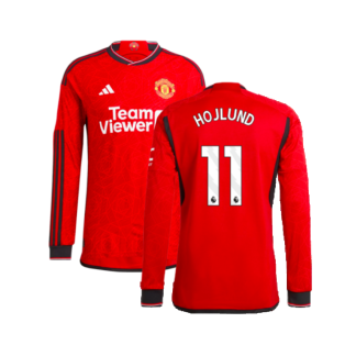 2023-2024 Man Utd Authentic Long Sleeve Home Shirt (Hojlund 11)