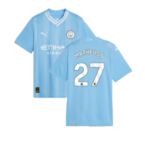 2023-2024 Man City Home Shirt (Kids) (Matheus N 27)