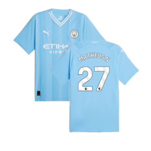 2023-2024 Man City Authentic Home Shirt (Matheus N 27)