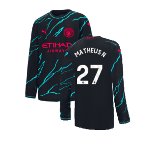 2023-2024 Man City Long Sleeve Third Shirt (Kids) (Matheus N 27)