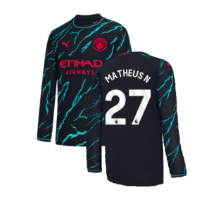 2023-2024 Man City Long Sleeve Third Shirt (Matheus N 27)
