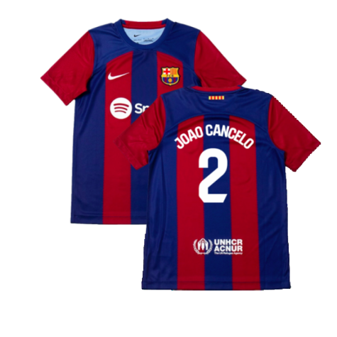 2023-2024 Barcelona Home Shirt (Kids) (Joao Cancelo 2)
