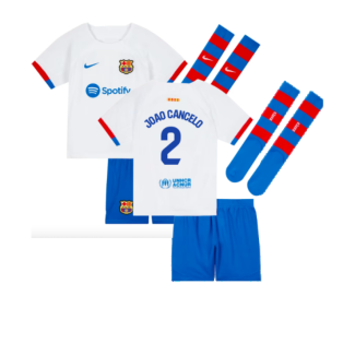 2023-2024 Barcelona Away Little Boys Mini Kit (Joao Cancelo 2)