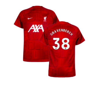 2023-2024 Liverpool Pre-Match Home Shirt (Red) (Gravenberch 38)