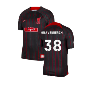 LeBron x Liverpool Football Shirt (Black) (Gravenberch 38)