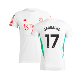 2023-2024 Man Utd Training Jersey (White) - Ladies (Garnacho 17)