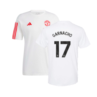2023-2024 Man Utd Training Tee (White) (Garnacho 17)