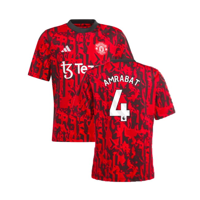 2023-2024 Man Utd Pre-Match Shirt (Red) - Kids (Amrabat 4)