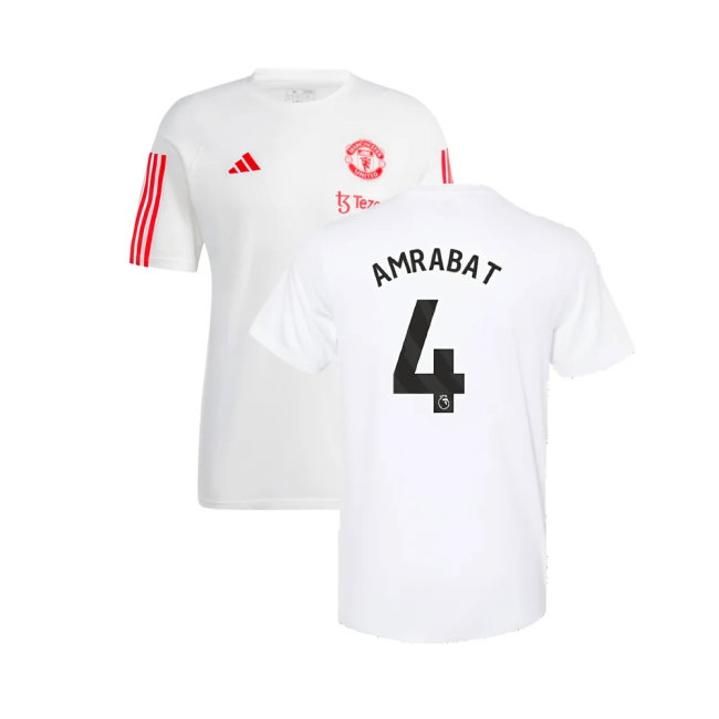 2023-2024 Man Utd Training Tee (White) (Amrabat 4)