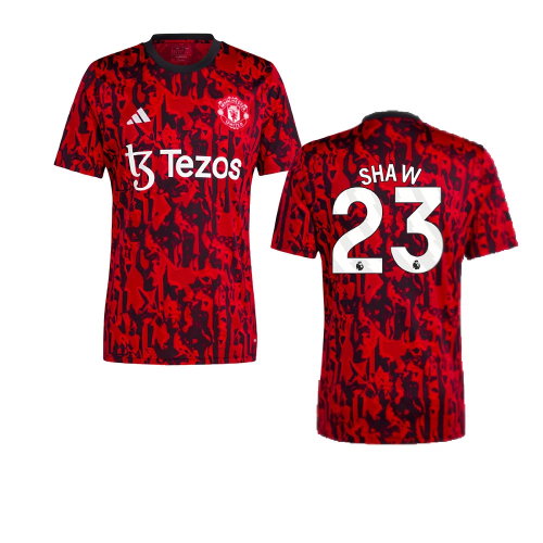 2023-2024 Man Utd Pre-Match Shirt (Red) (Shaw 23)