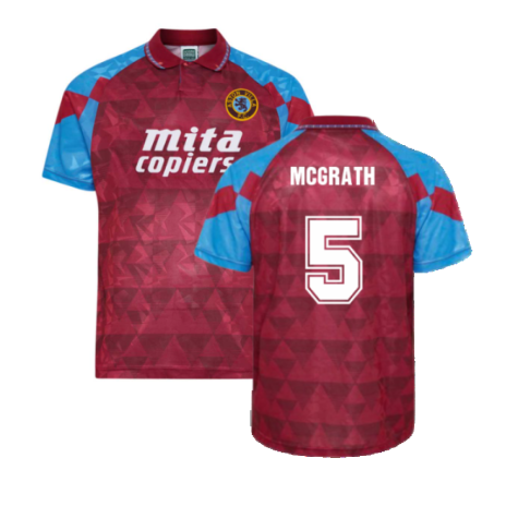Score Draw Aston Villa 1990 Retro Football Shirt (McGrath 5)