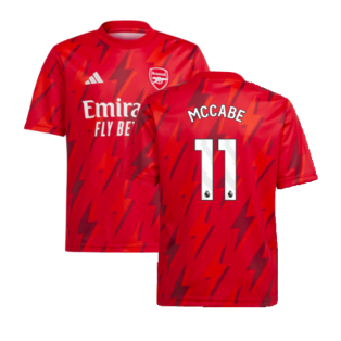 2023-2024 Arsenal Pre-Match Shirt (Red) - Kids (McCabe 15)
