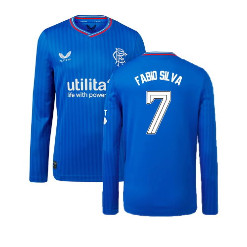 2023-2024 Rangers Long Sleeve Home Shirt (Kids) (Fabio Silva 7) 2023-2024 Rangers Long Sleeve Home Shirt (Kids) (Fabio Silva 7)