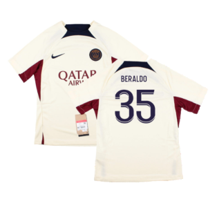2023-2024 PSG Strike Dri-Fit Training Shirt (Cream) - Kids (Beraldo 35)