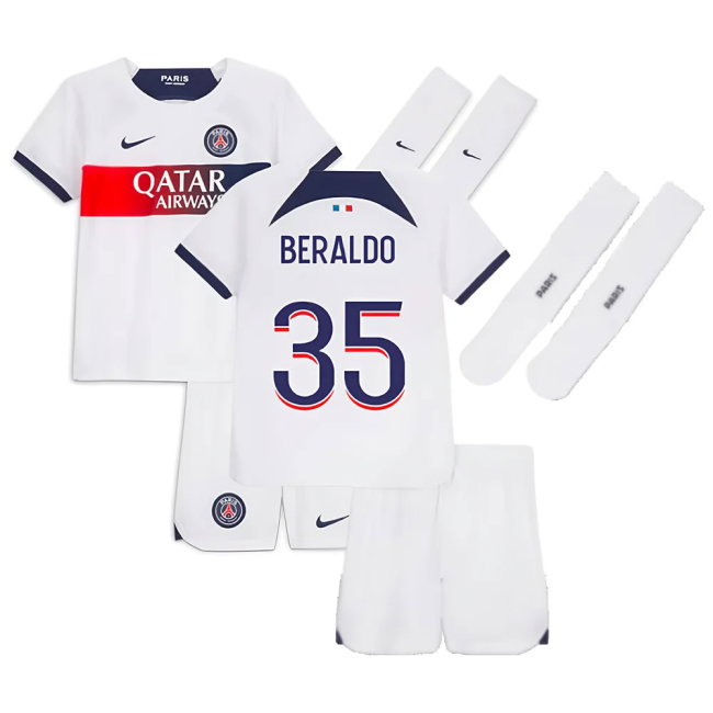 2023-2024 PSG Away Little Boys Mini Kit (Beraldo 35)