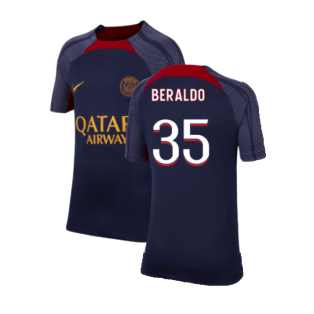 2023-2024 PSG Strike Dri-Fit Training Shirt (Navy) - Kids (Beraldo 35)