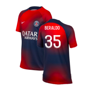 2023-2024 PSG Pre-Match Shirt (Midnight Navy) - Kids (Beraldo 35)