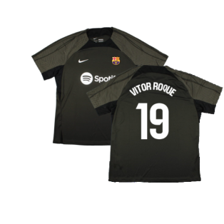2023-2024 Barcelona Strike Dri-Fit Training Shirt (Sequoia) (Vitor Roque 19)