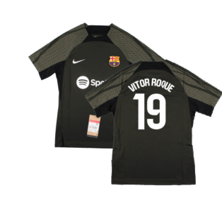 2023-2024 Barcelona Strike Dri-Fit Training Shirt (Sequoia) - Kids (Vitor Roque 19)