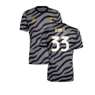 2023-2024 Juventus Pre-Match Shirt (Black) (Djalo 33)