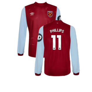 2023-2024 West Ham Long Sleeve Home Shirt (Kids) (Phillips 11)
