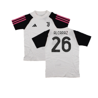 2023-2024 Juventus Cotton Tee (White) - Kids (Alcaraz 26)