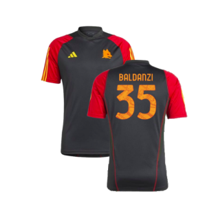 2023-2024 AS Roma Training Shirt (Black) (Baldanzi 35)