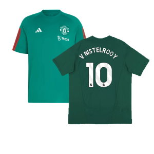 2023-2024 Man Utd Training Tee (Green) (V Nistelrooy 10)