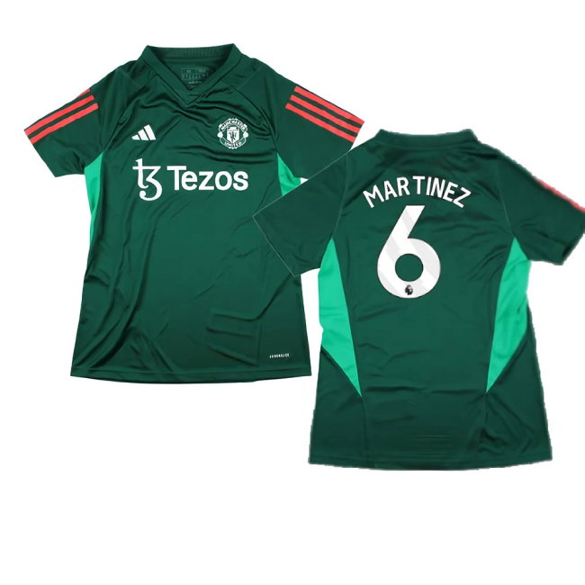 2023-2024 Man Utd Training Shirt (Green) - Ladies (Martinez 6)