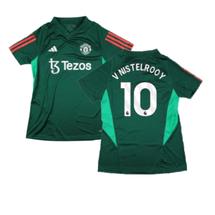 2023-2024 Man Utd Training Shirt (Green) - Ladies (V Nistelrooy 10)
