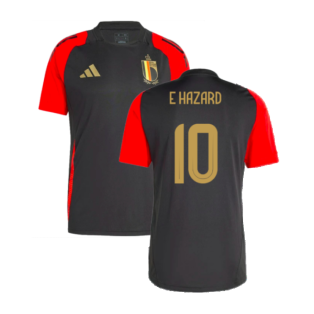 2024-2025 Belgium Training Jersey (Black) (E Hazard 10)
