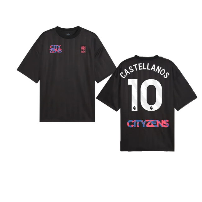2023-2024 Man City FtblNrgy Jersey (Black) (Castellanos 10)