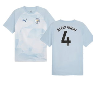 2023-2024 Man City Prematch SS Jersey (Silver Sky) (Aleixandri 4)