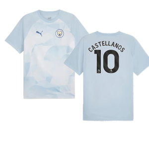 2023-2024 Man City Prematch SS Jersey (Silver Sky) (Castellanos 10)