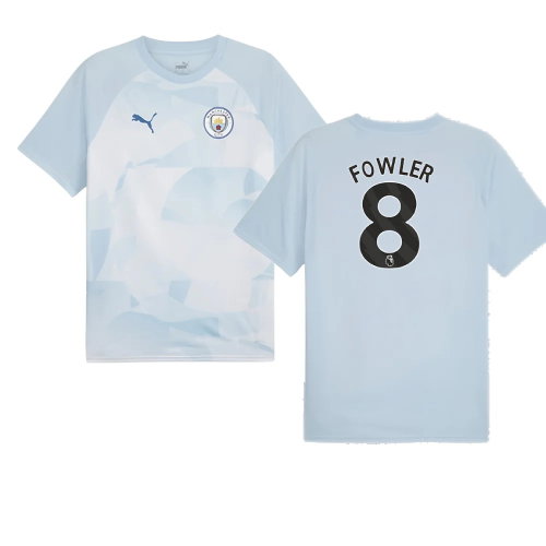 2023-2024 Man City Prematch SS Jersey (Silver Sky) (Fowler 8)