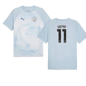 2023-2024 Man City Prematch SS Jersey (Silver Sky) (Hemp 11)