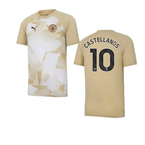2023-2024 Man City Prematch SS Jersey (Granola) (Castellanos 10)