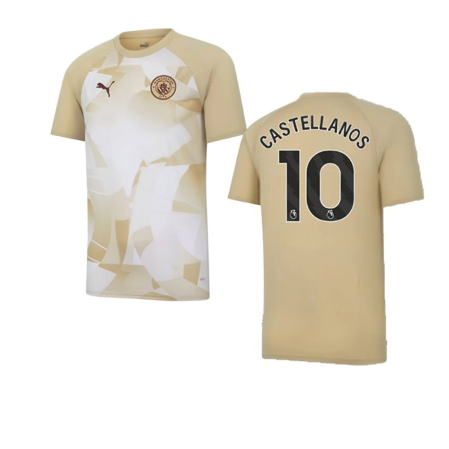 2023-2024 Man City Prematch SS Jersey (Granola) (Castellanos 10)